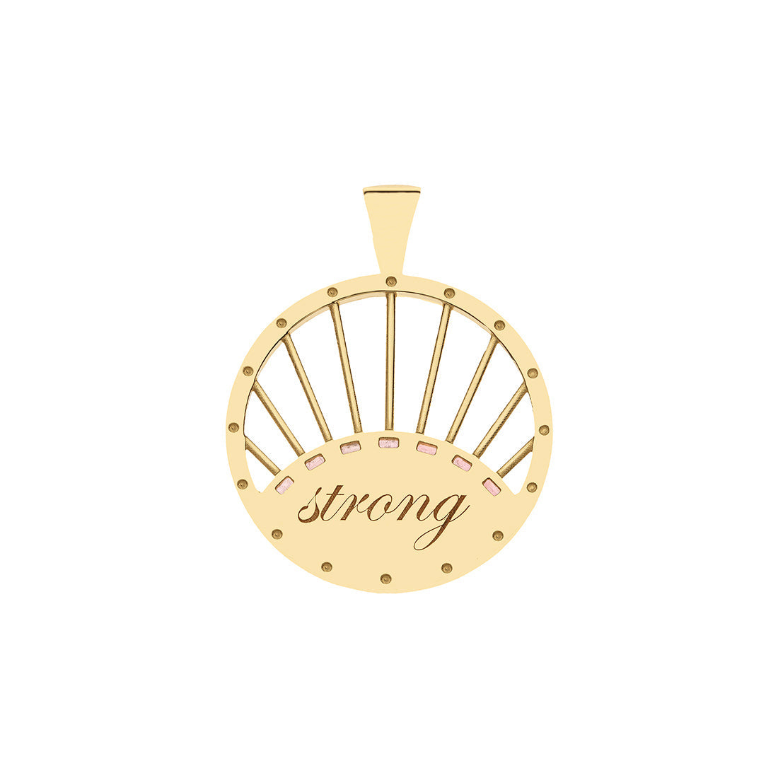 STRONG 14k Rising Sun Cutout Pendant