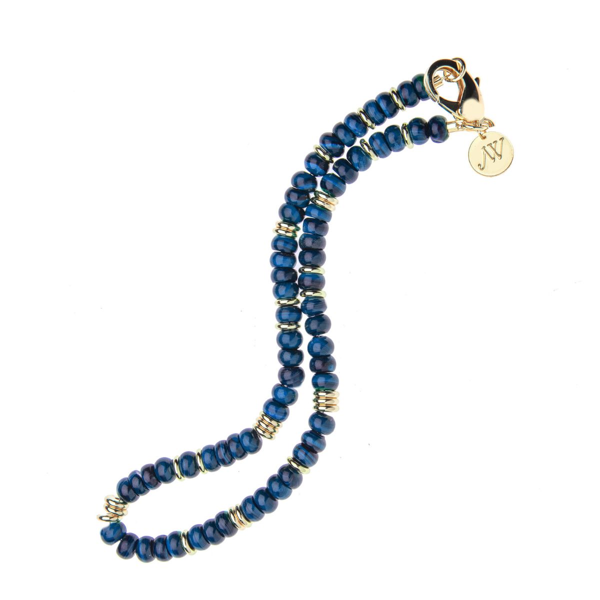 Gumdrop Beaded Necklace in Lapis