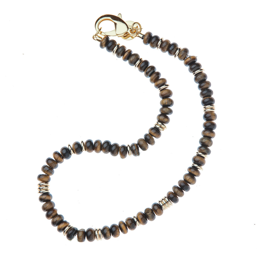 Gumdrop Beaded Necklace in Tiger's Eye