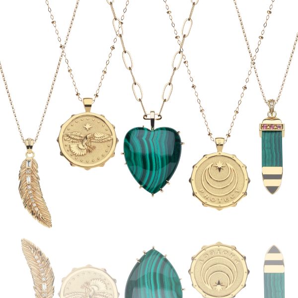 LOVE Carry Your Heart Pendant in Malachite