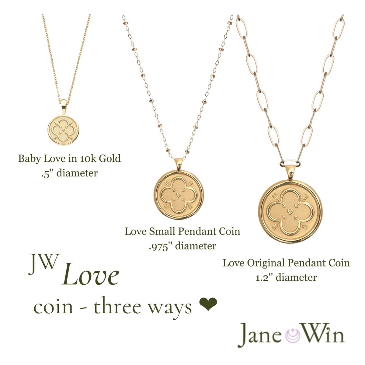 LOVE Baby JW Pendant in 10k Gold