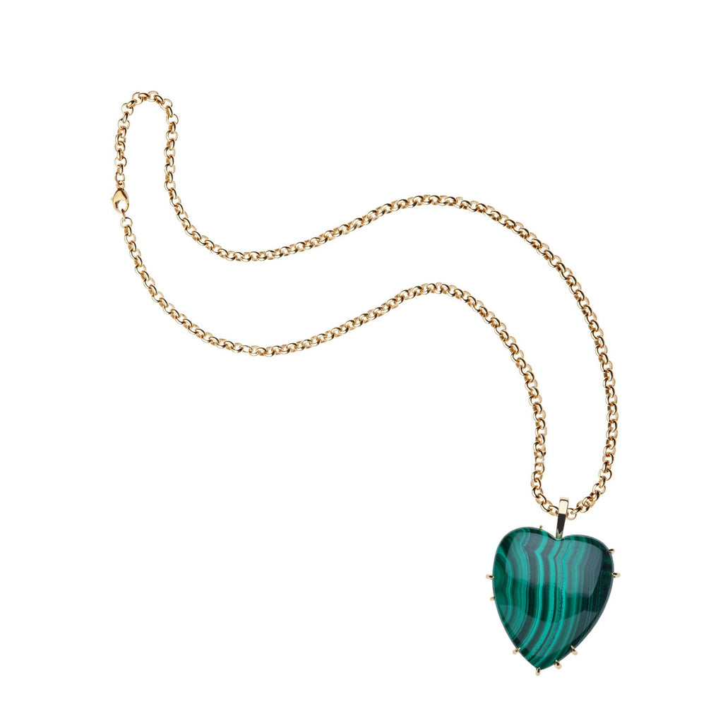 LOVE Carry Your Heart Pendant in Malachite
