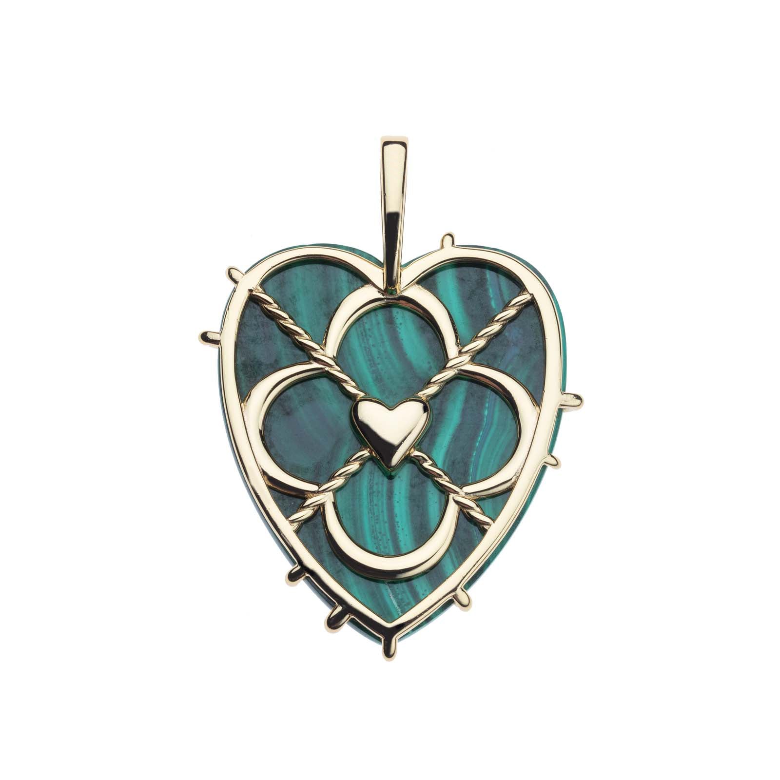LOVE Carry Your Heart Pendant in Malachite