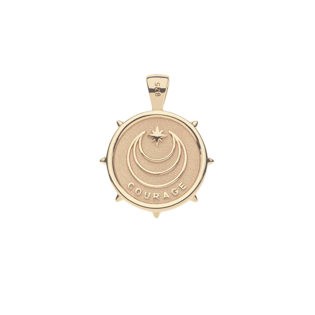 COURAGE JW Small Pendant Coin in Solid Gold