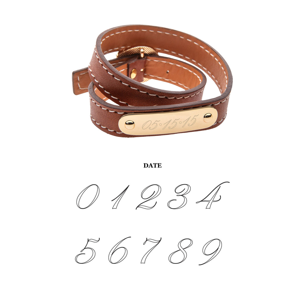 LUCKY Engravable Leather Cuff