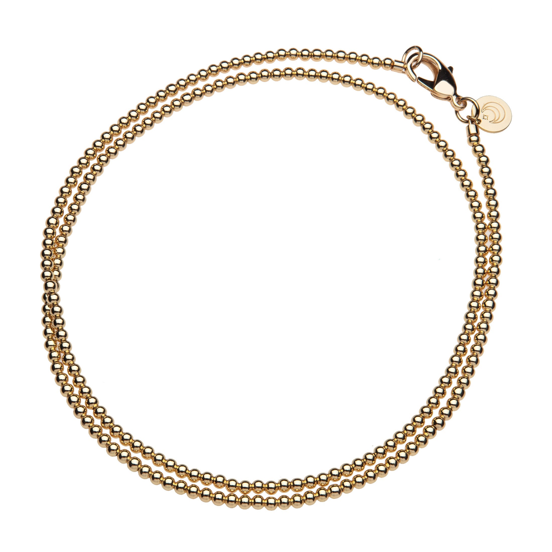 Gold Bead Double Wrap Necklace