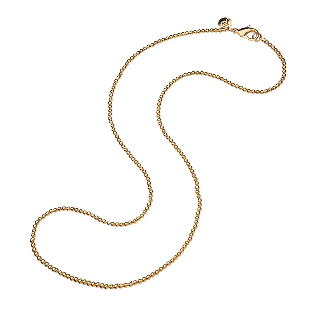 Gold Bead Double Wrap Necklace