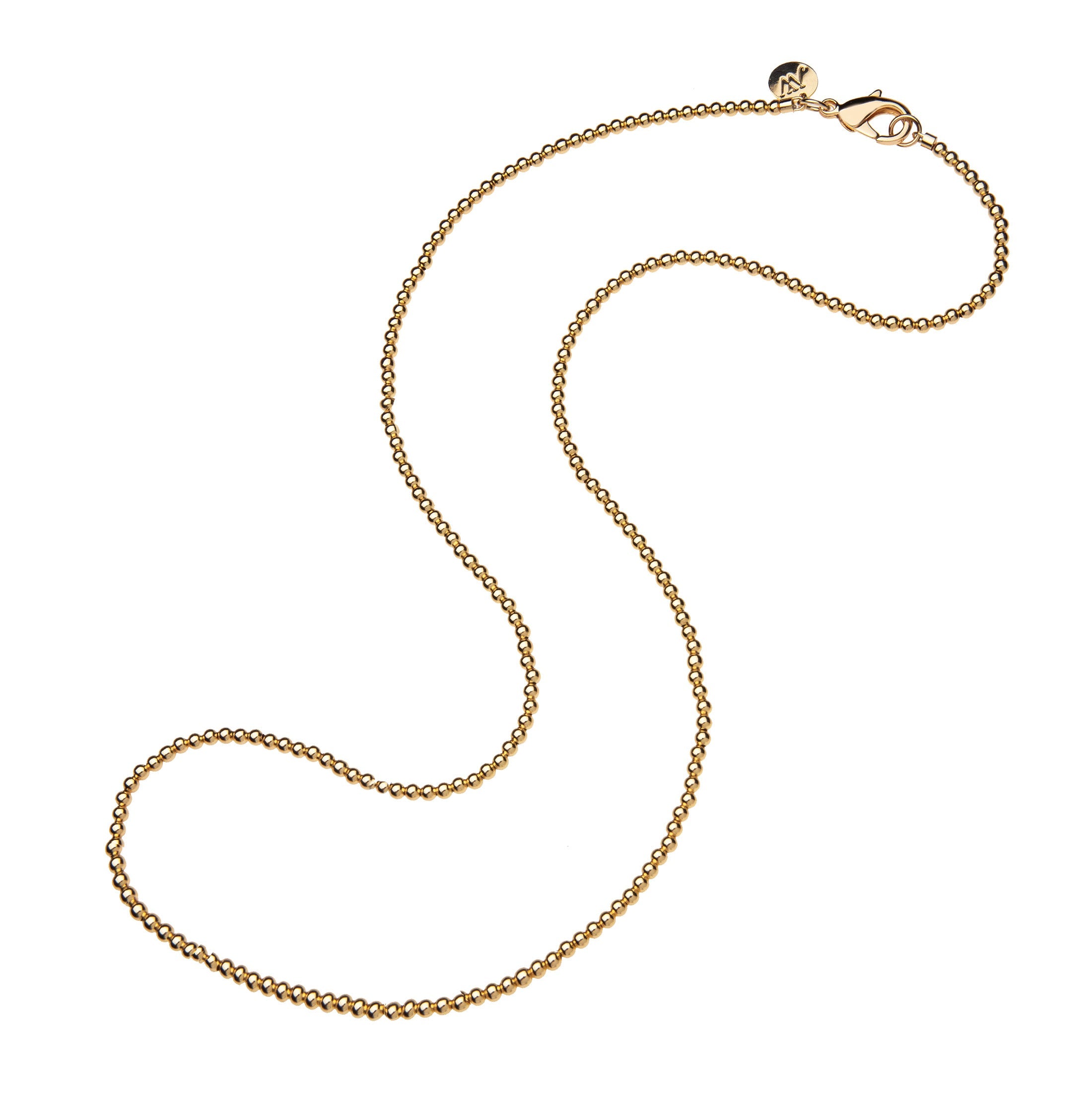 Gold Bead Double Wrap Necklace