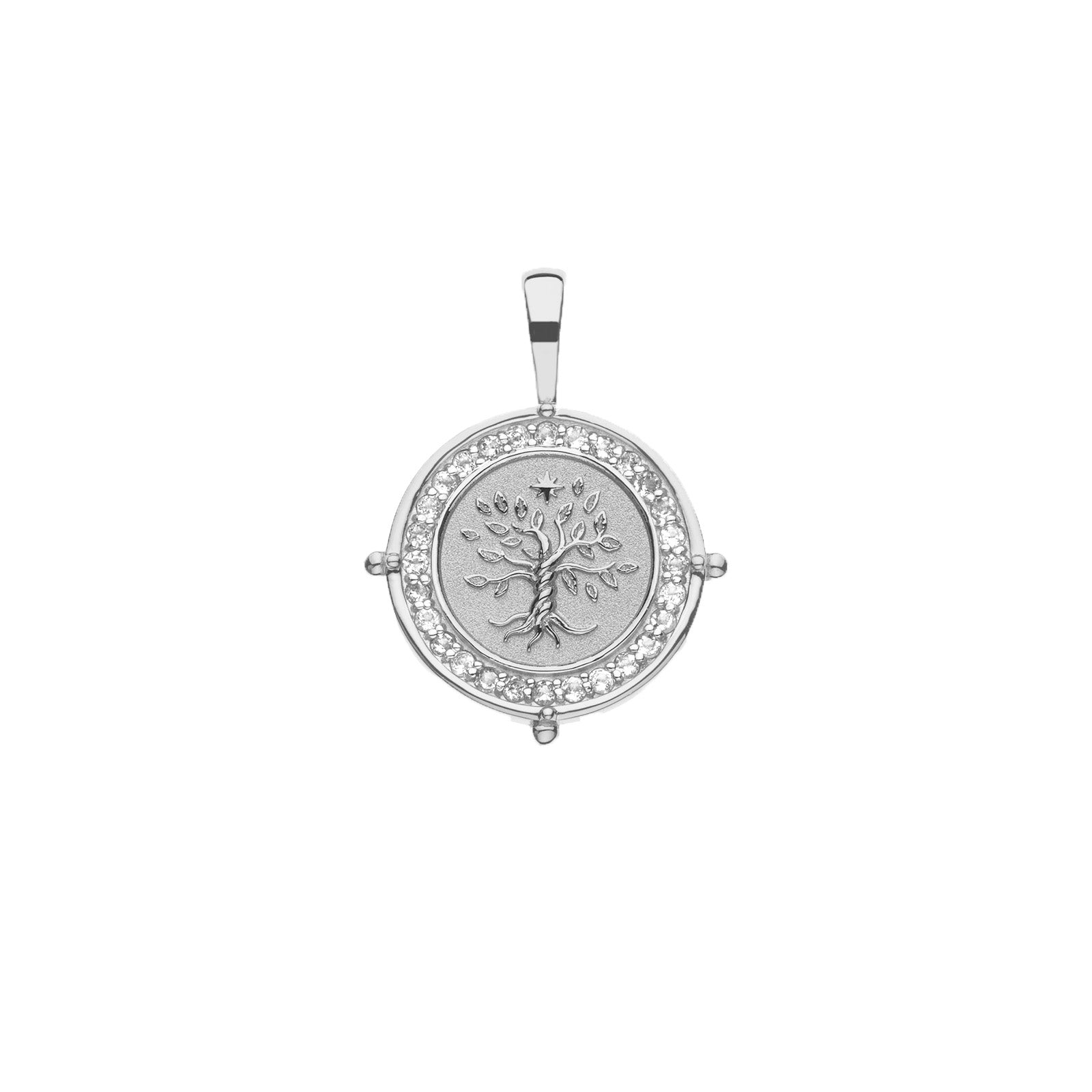 FAITH Petite Embellished Coin in Silver