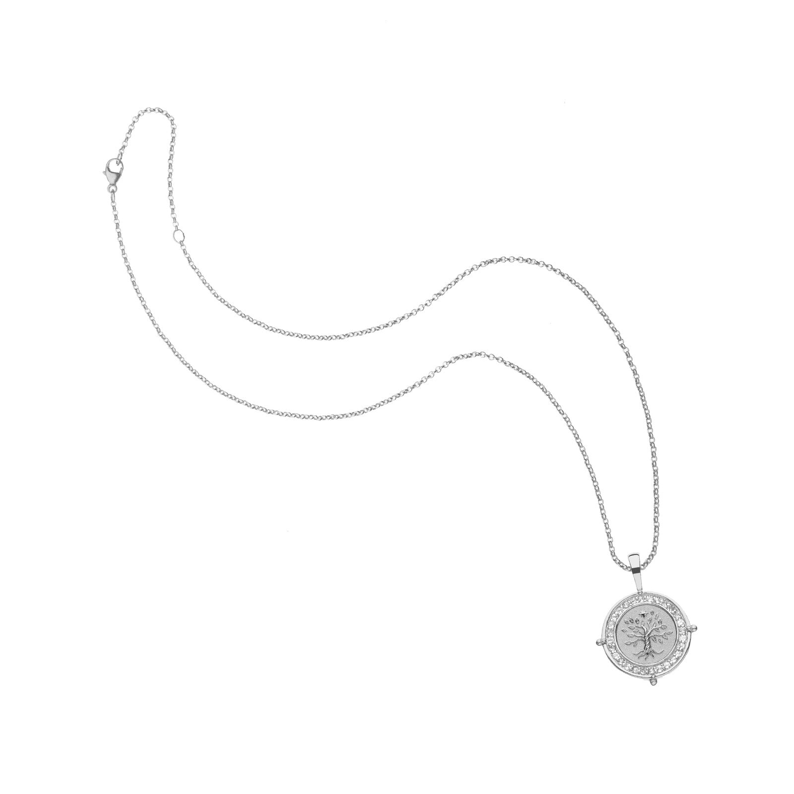 FAITH Petite Embellished Coin in Silver