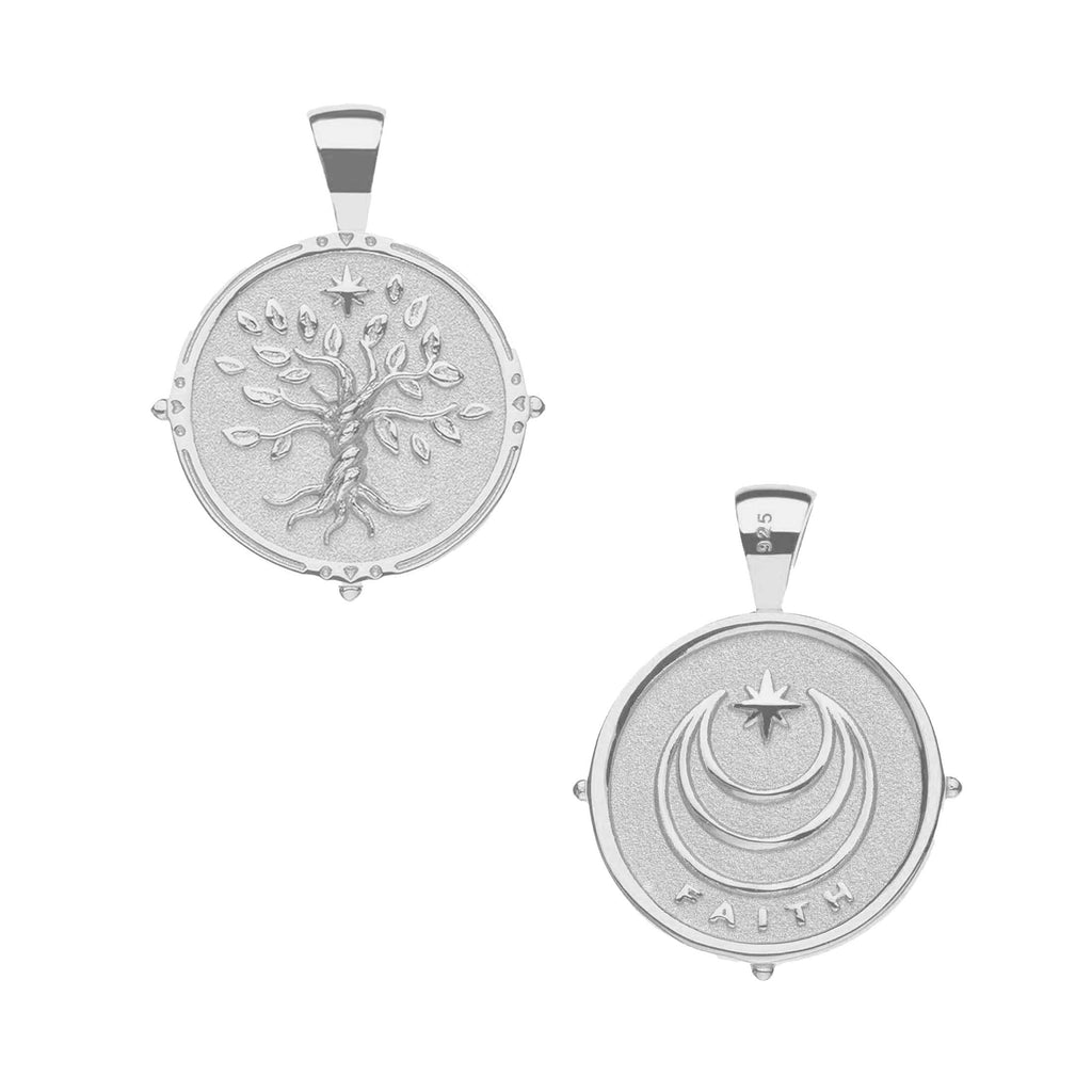 FAITH JW Small Pendant Coin in Silver