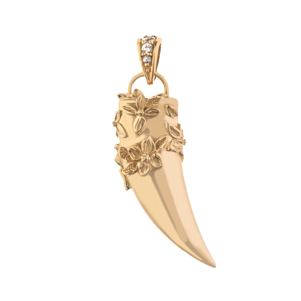PROTECT 14k Dogwood Flowers Tusk Pendant