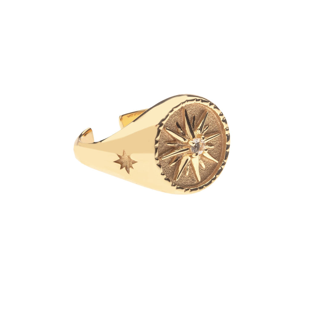 FOREVER Sundial Signet Ring