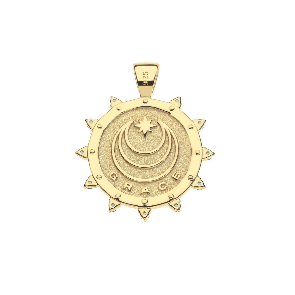 GRACE Owl JW Small Embellished Pendant Coin