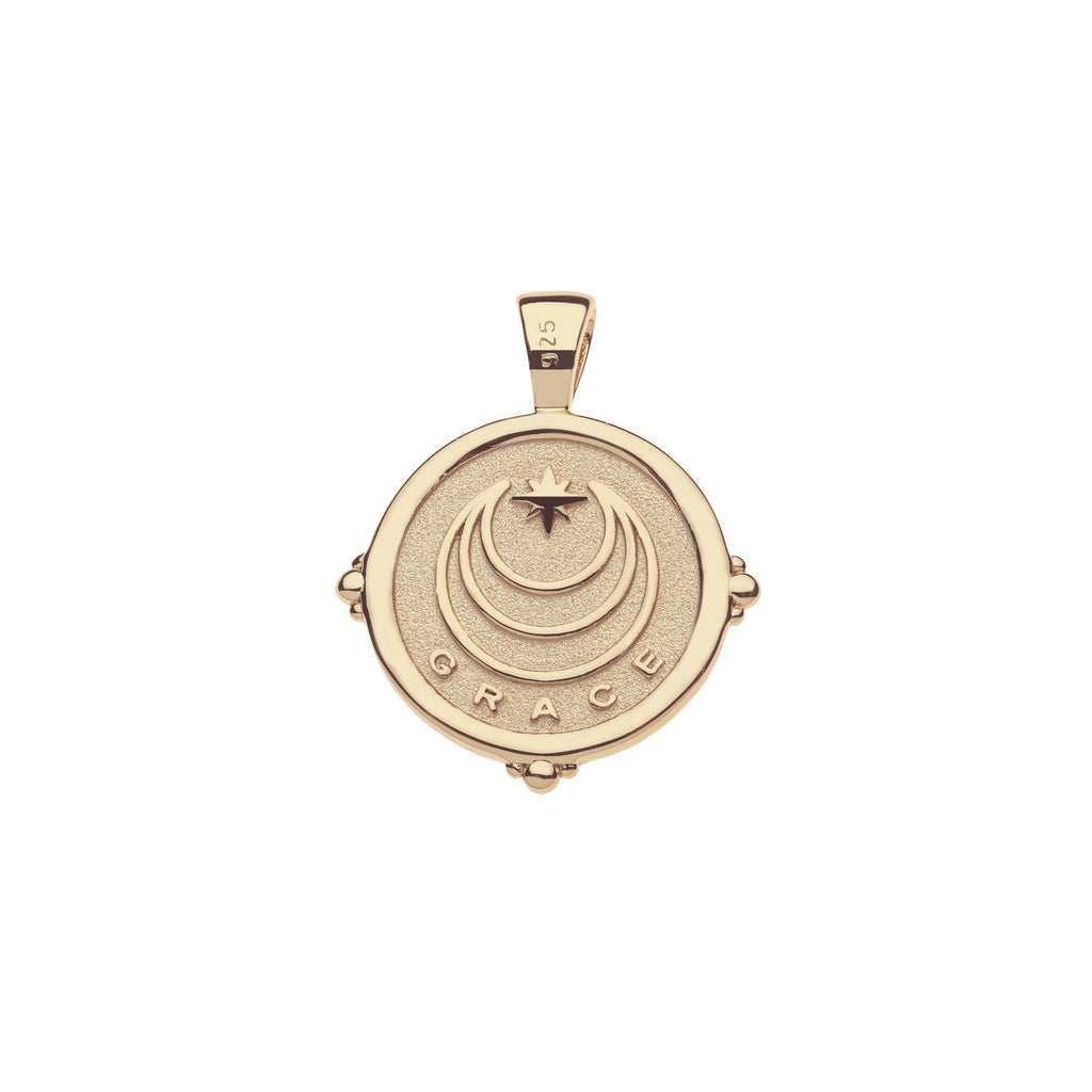 GRACE JW Small Pendant Coin in Solid Gold