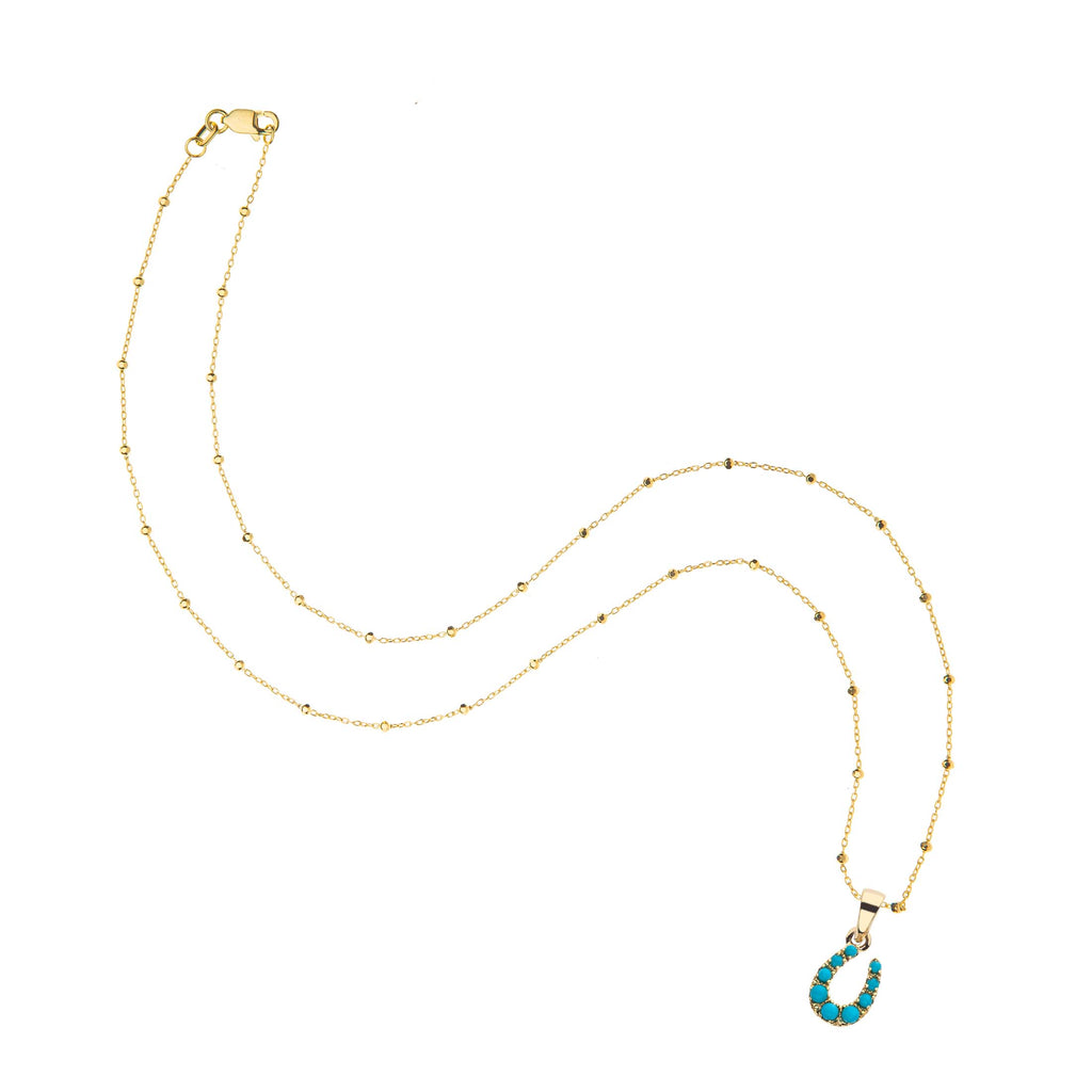 LUCKY Baby Horseshoe Pendant in 10k