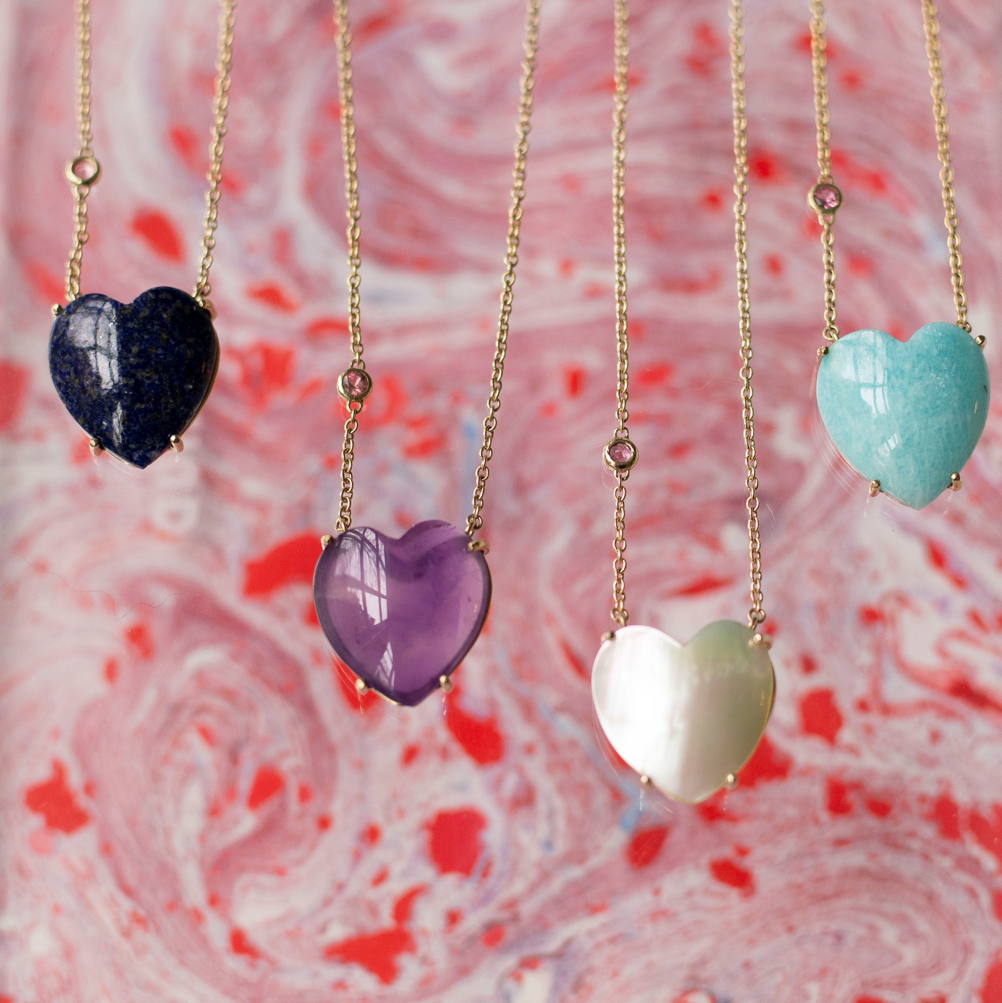 LOVE Shell Carved Heart Necklace with Gold Setting SALE