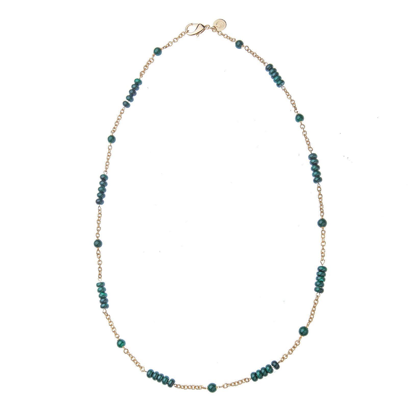 Jewel Box Carved Malachite Station Necklace