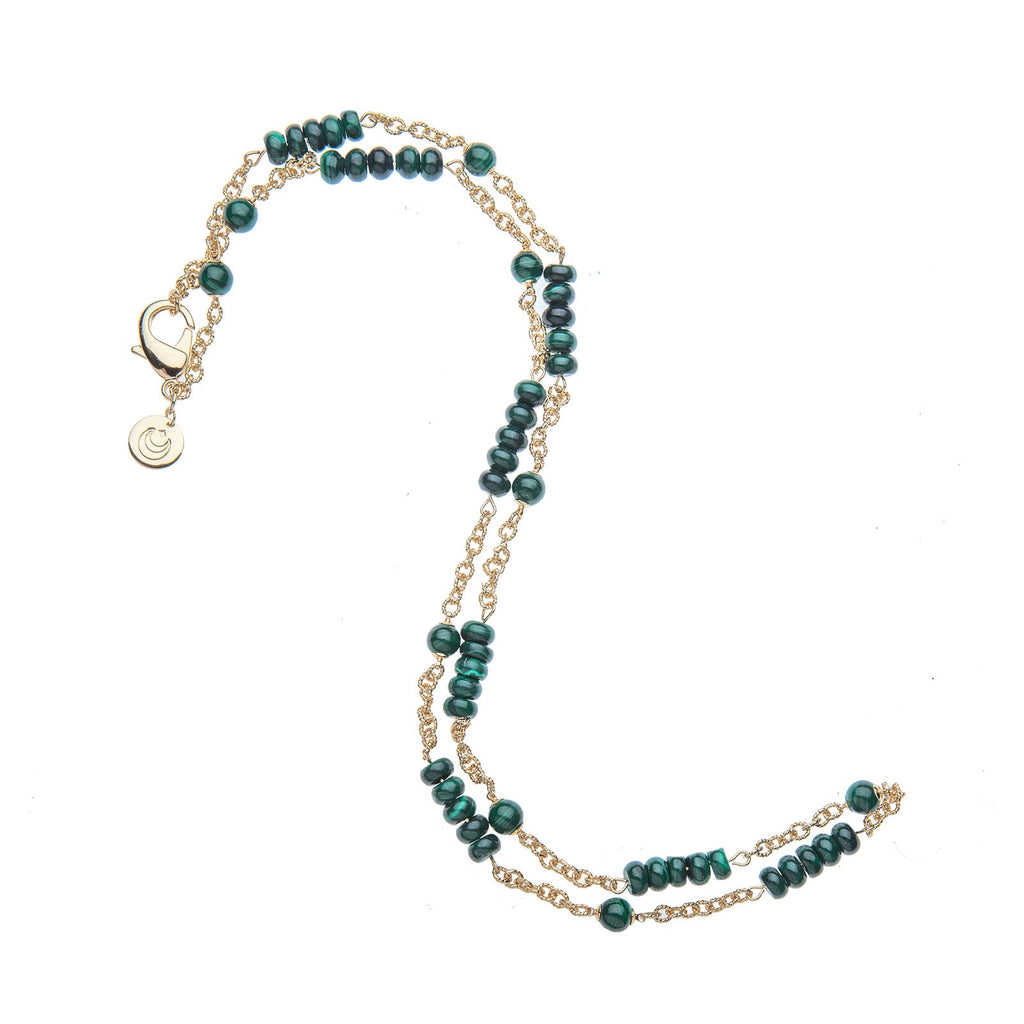 Jewel Box Carved Malachite Station Necklace
