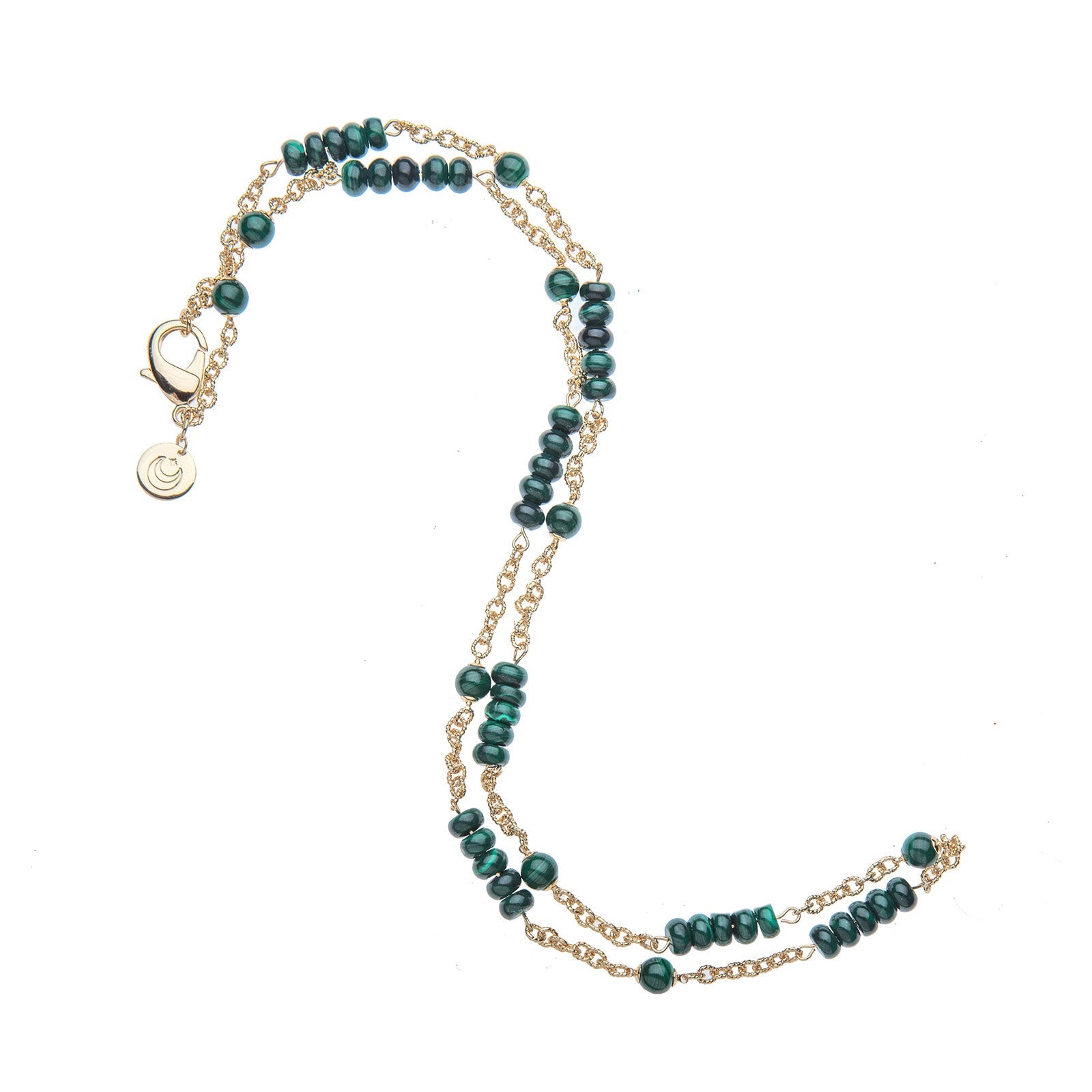 Jewel Box Carved Malachite Station Necklace