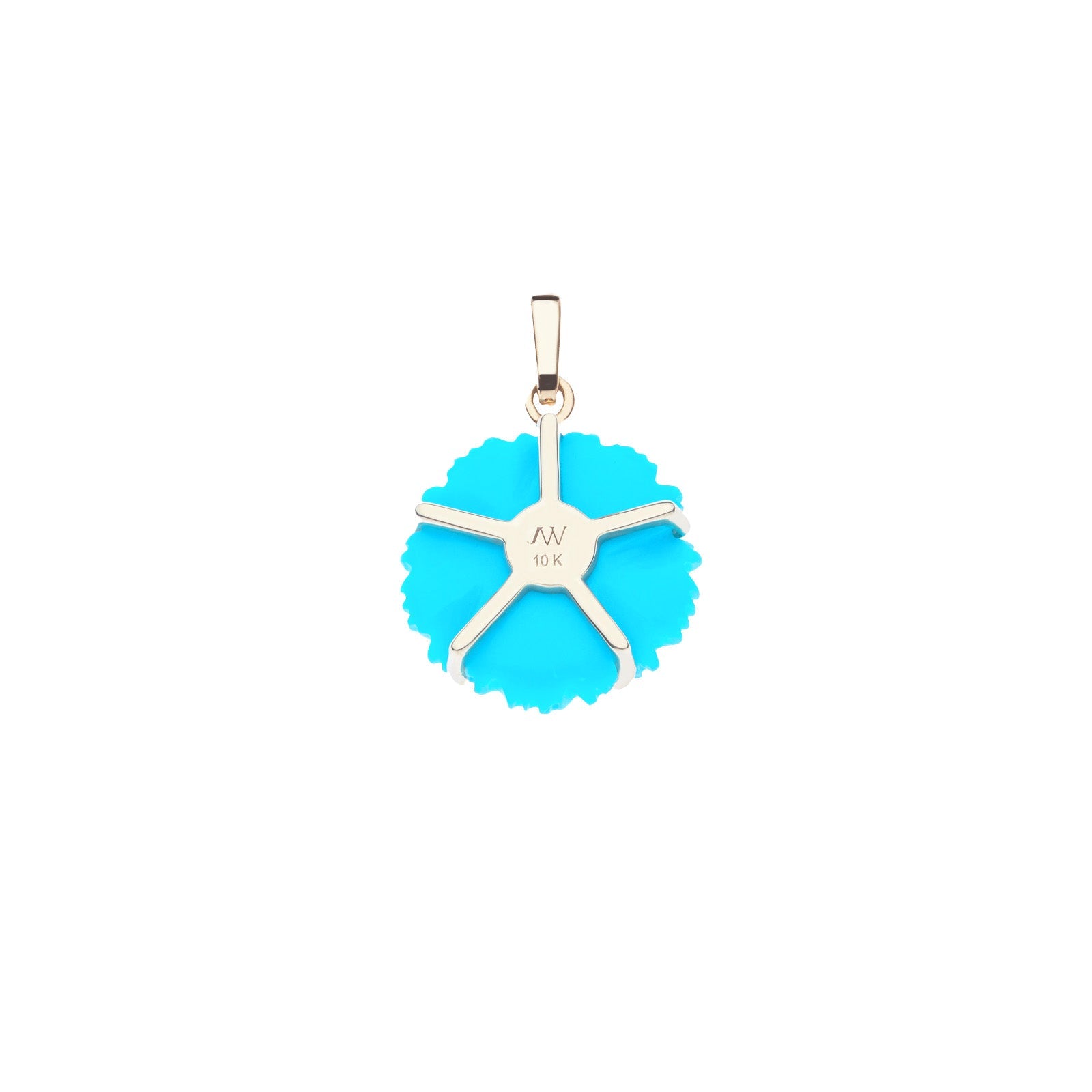 JOY Turquoise Cherry Blossom Pendant in Solid Gold