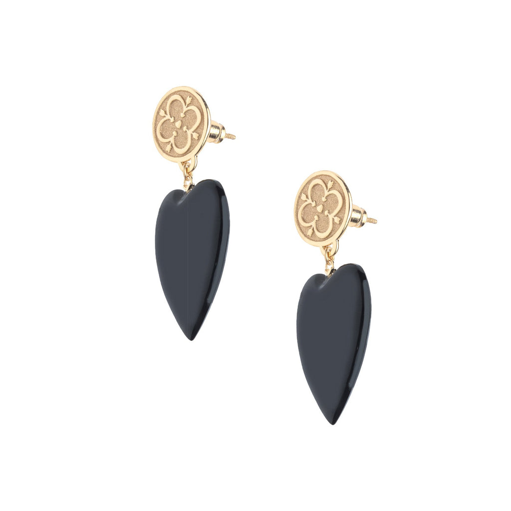 LOVE Carry Your Heart Earrings in Black Agate