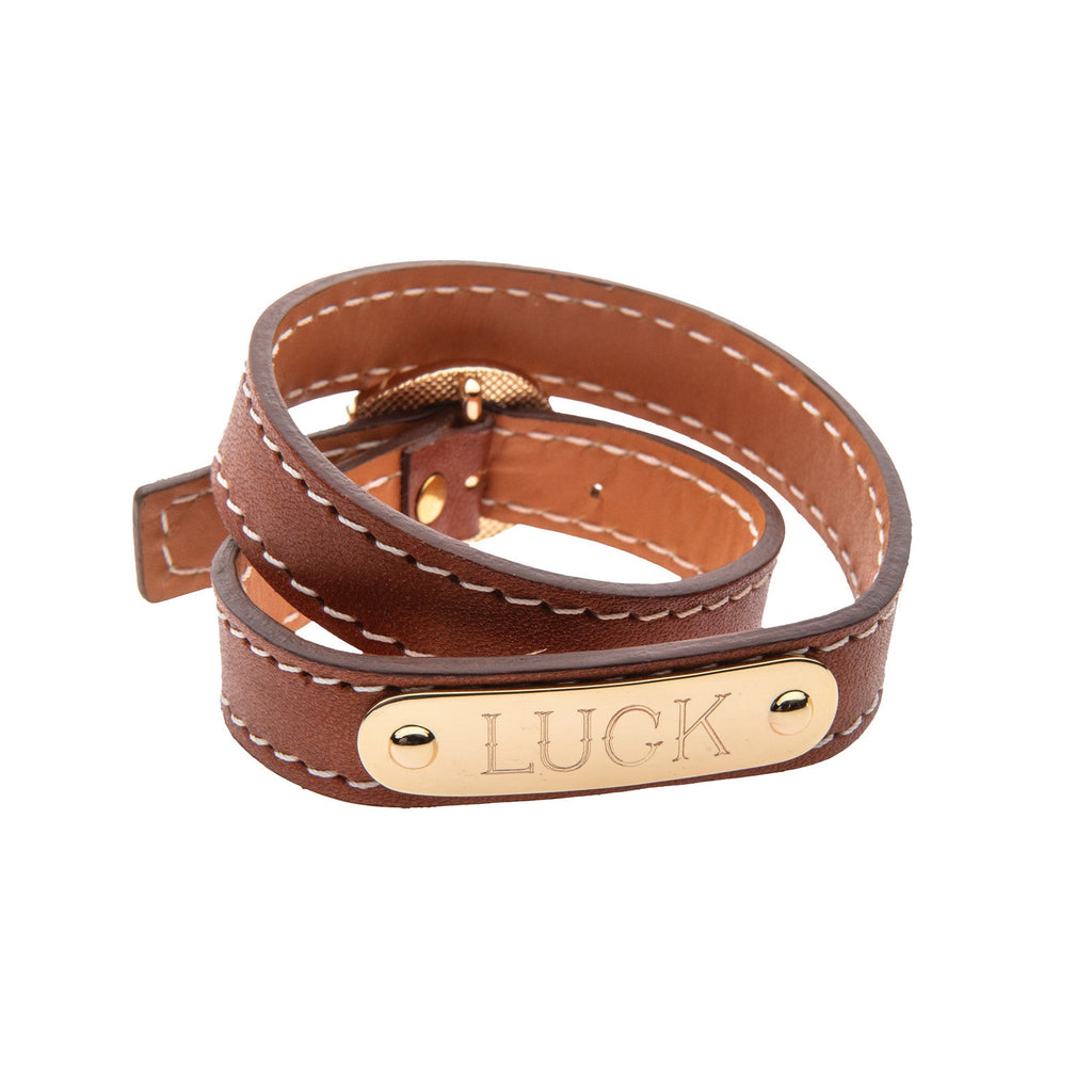 LUCKY Engravable Leather Cuff