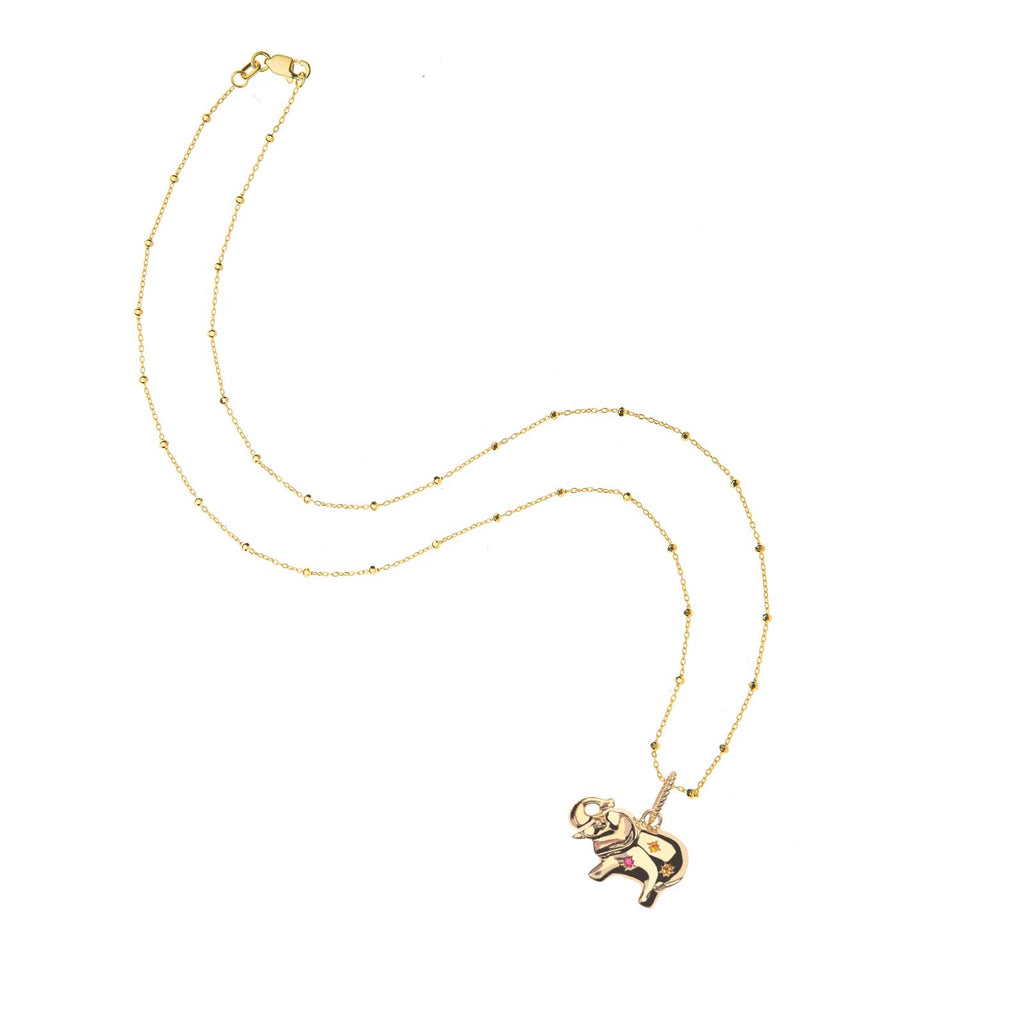 LUCKY Wishful Elephant Pendant in Solid Gold