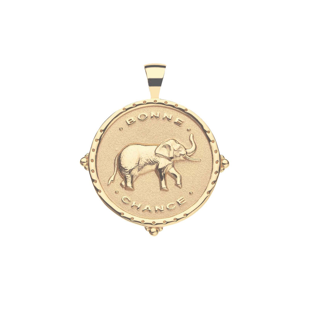 LUCKY JW Original Pendant Coin (Bonne Chance) in Solid Gold