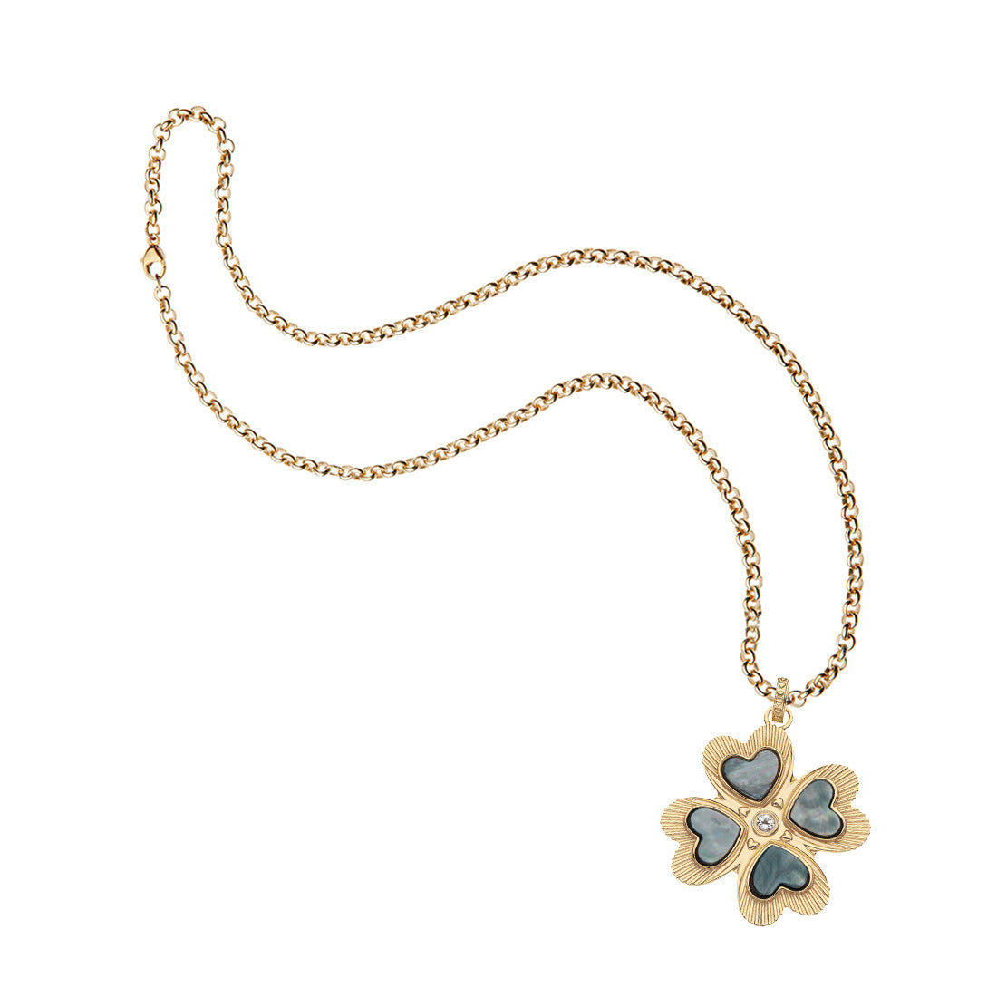 LUCKY in Love Clover Pendant with Black Mother of Pearl