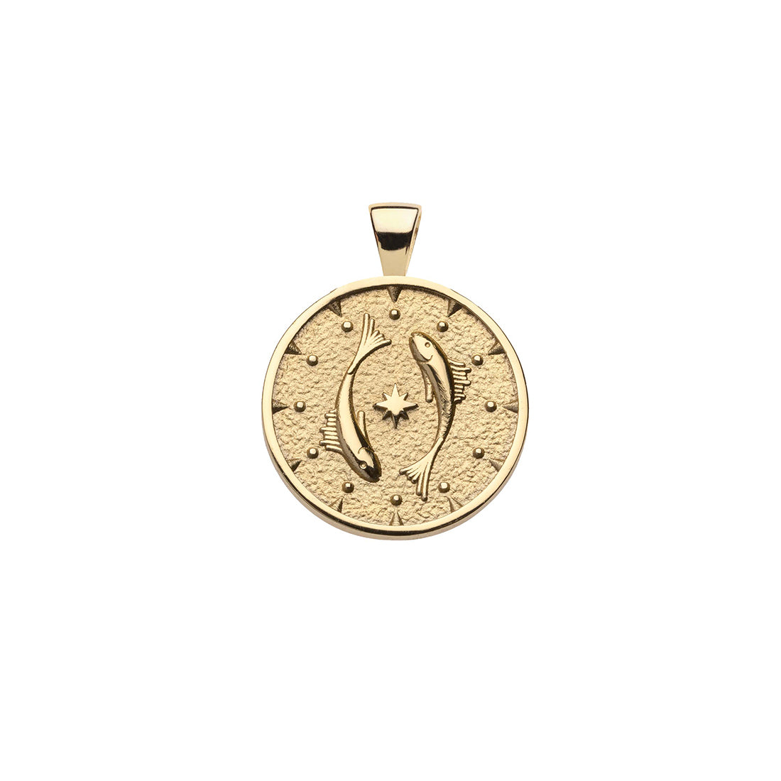 PISCES JW Small Zodiac Pendant Coin - Feb 19 - Mar 20