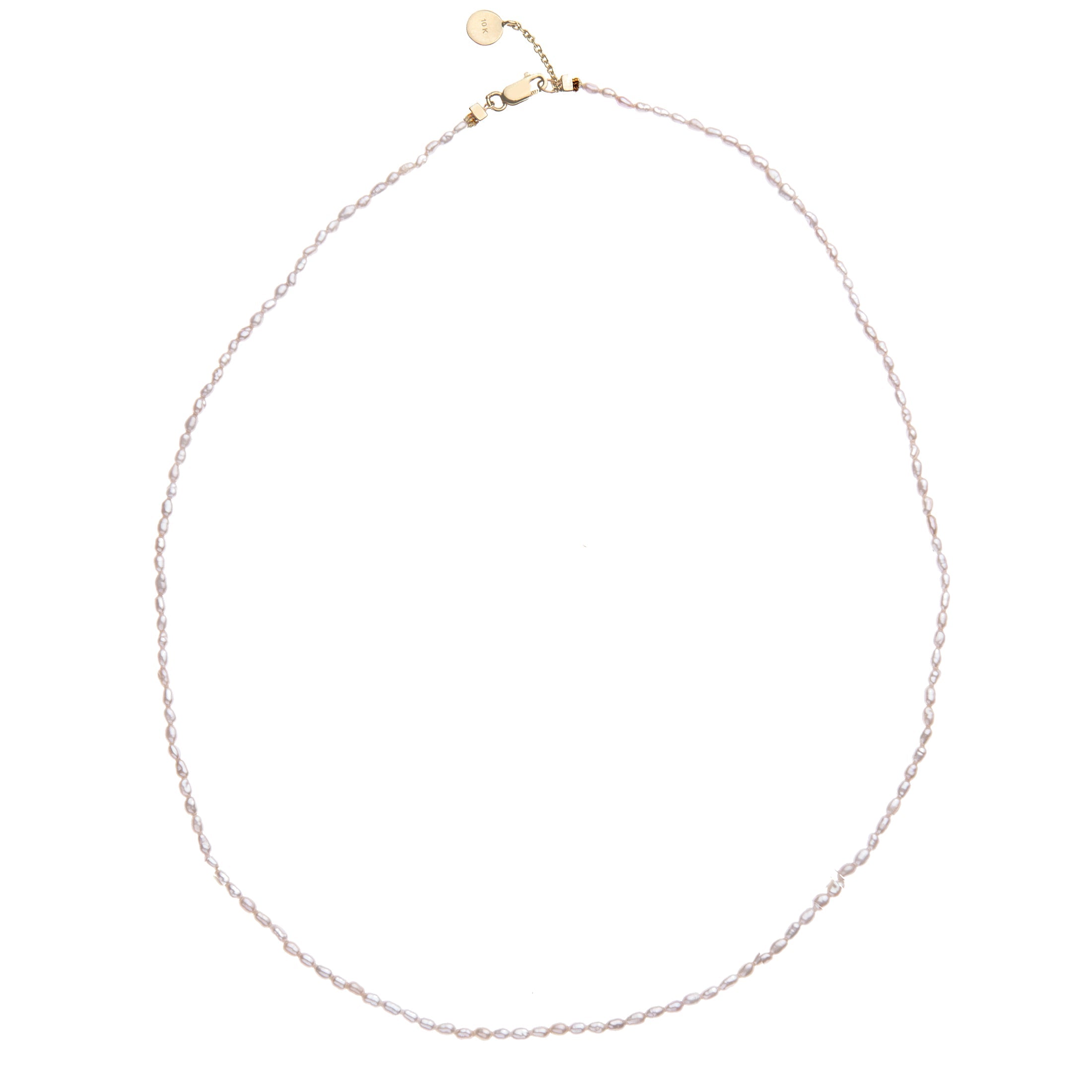 Rice Pearl Necklace in 10k Gold