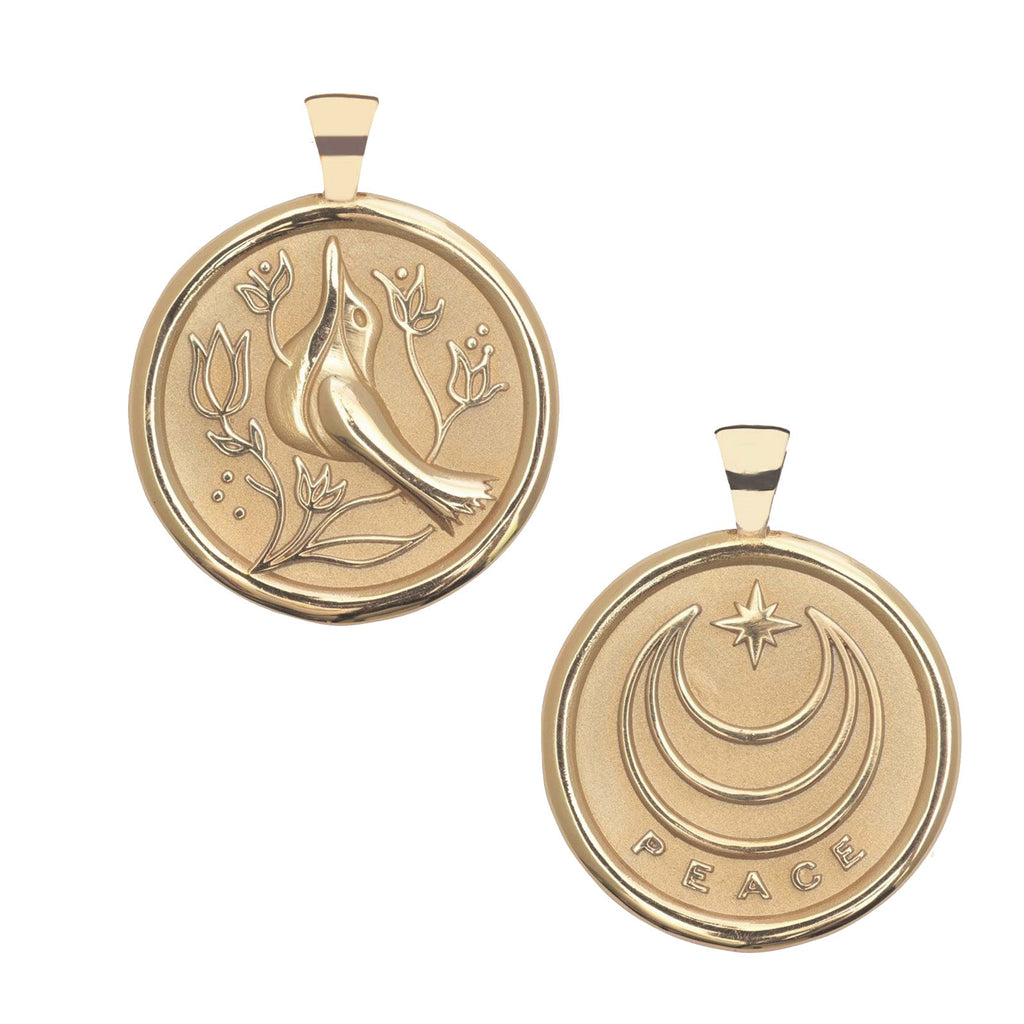 PEACE JW Original Pendant Coin in Solid Gold