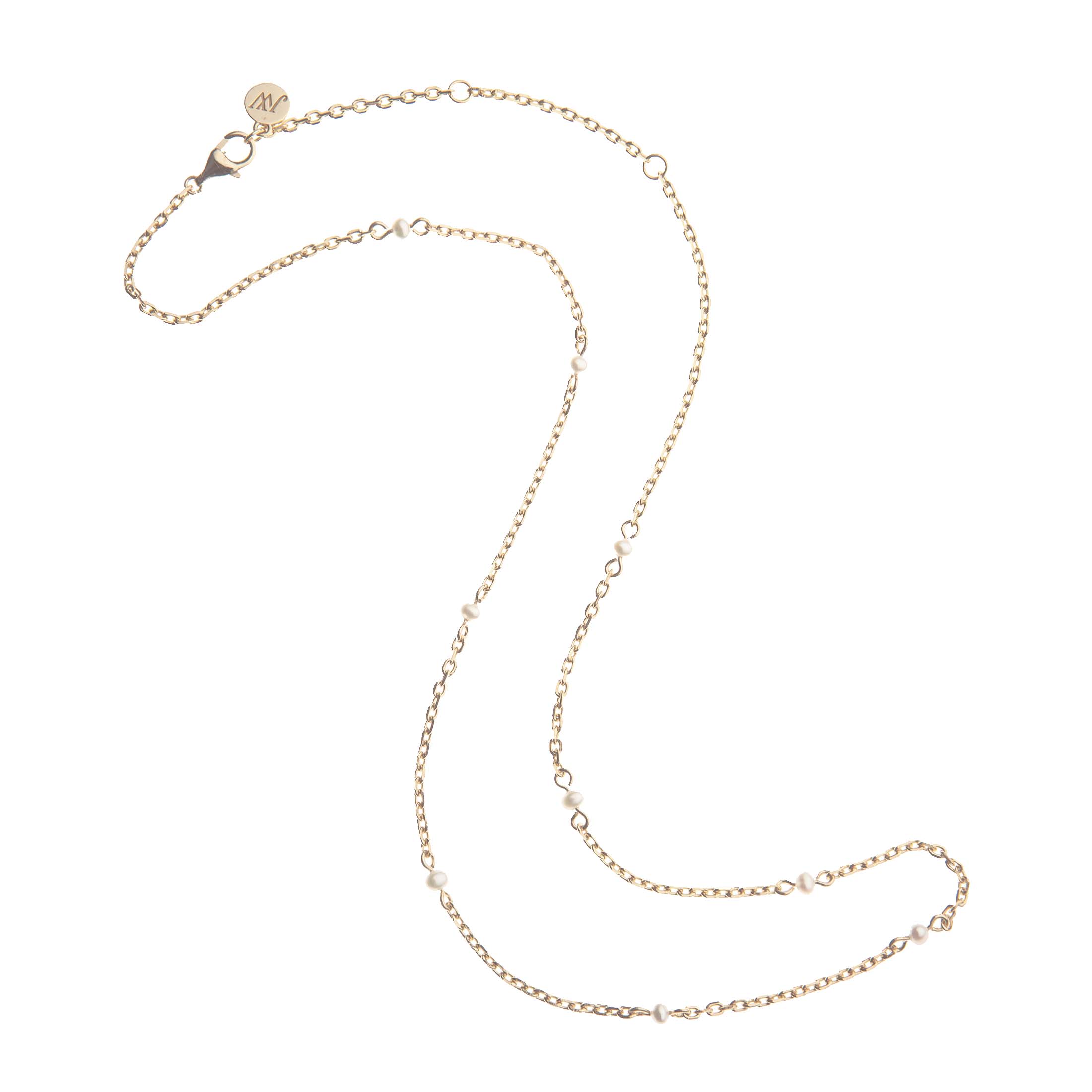 Adjustable Pearl Station Necklace