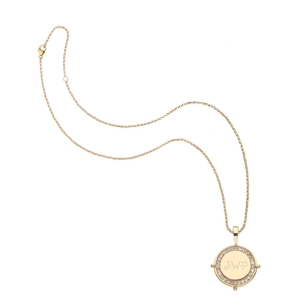 Embellished Personalized Petite Coin Pendant