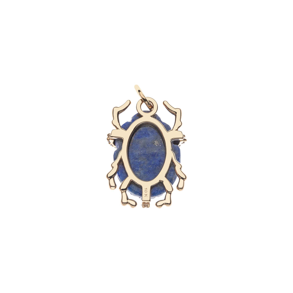 PROTECT Lapis Scarab Pendant in Solid Gold