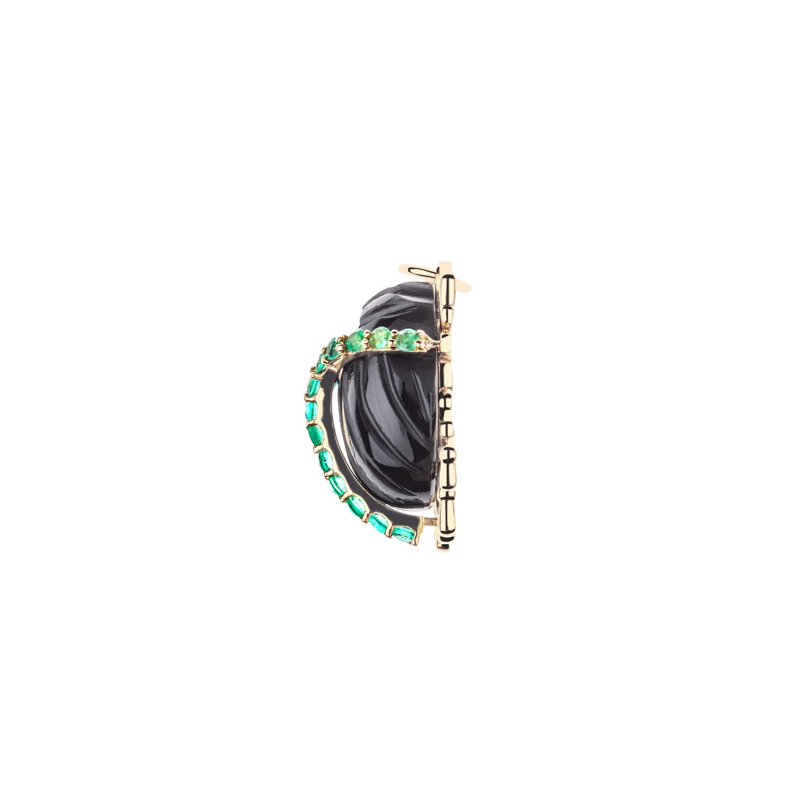 PROTECT Onyx Scarab Pendant in Solid Gold