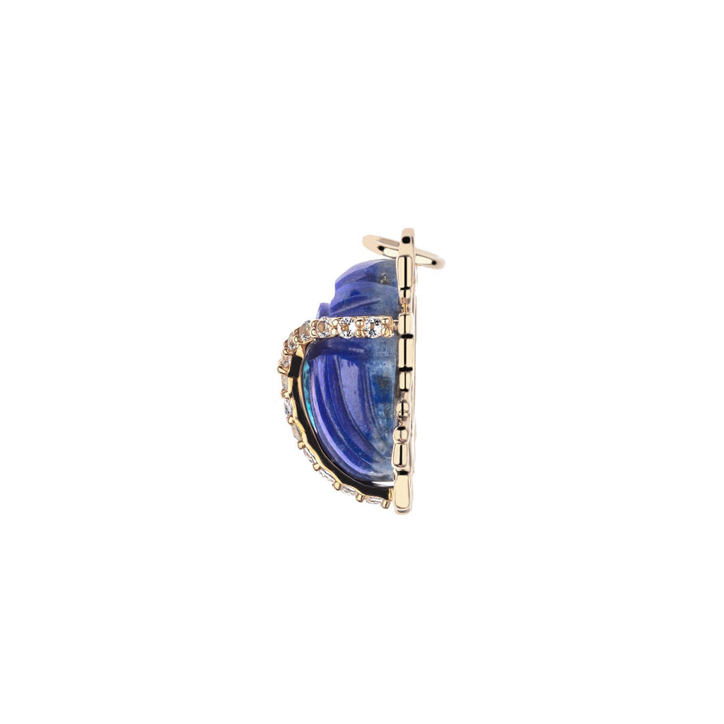 PROTECT Lapis Scarab Pendant in Solid Gold