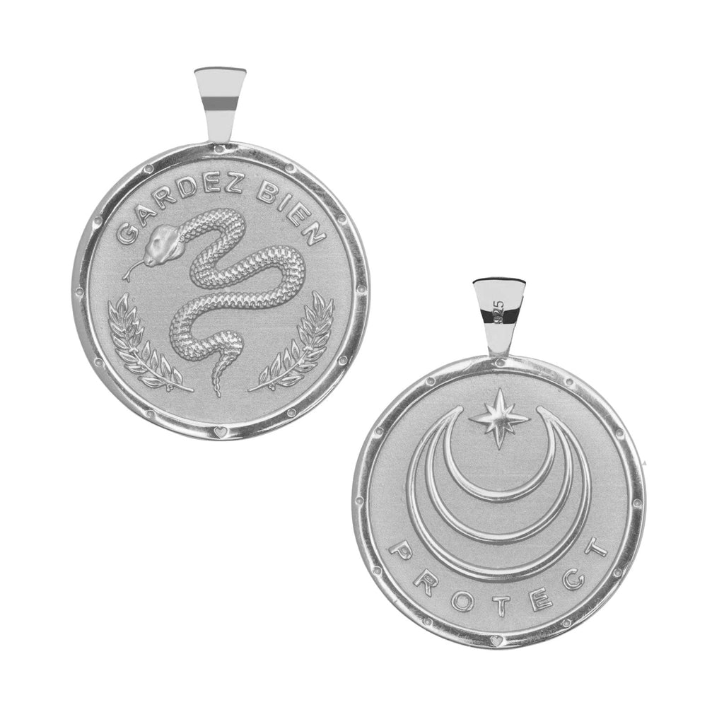 PROTECT JW Original Pendant Coin in Silver