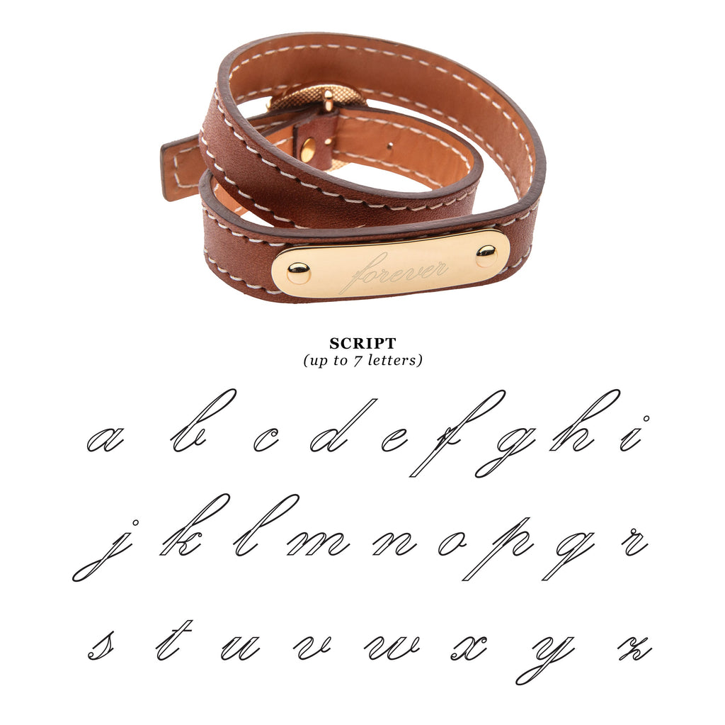 LUCKY Engravable Leather Cuff