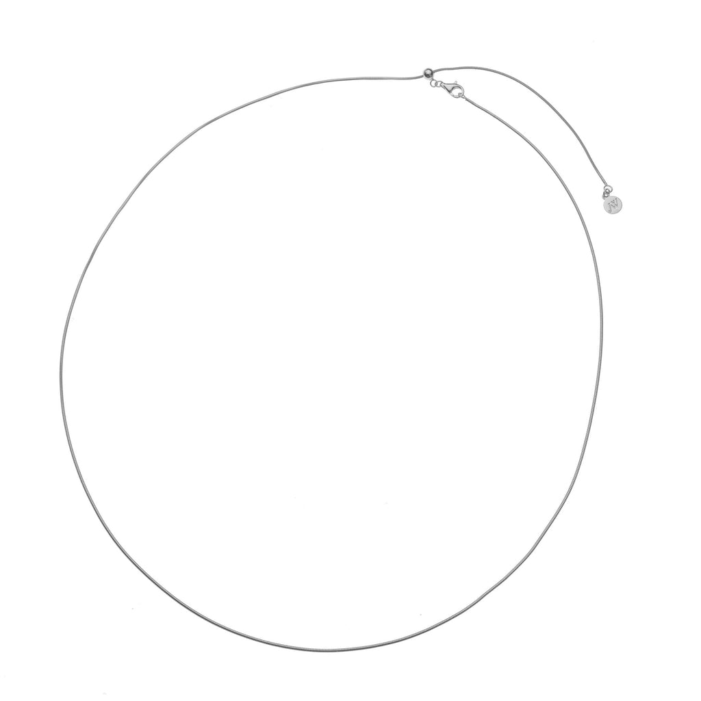 Adjustable 24 Inch Snake Chain in Silver