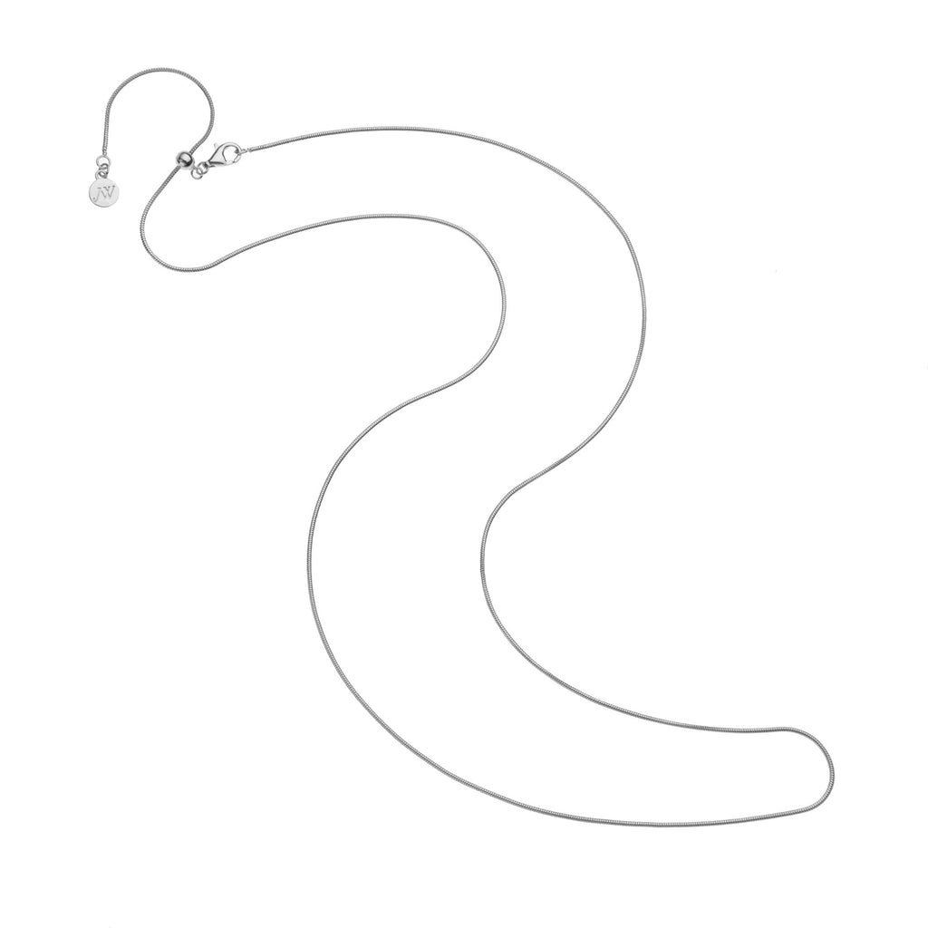 Adjustable 24 Inch Snake Chain in Silver
