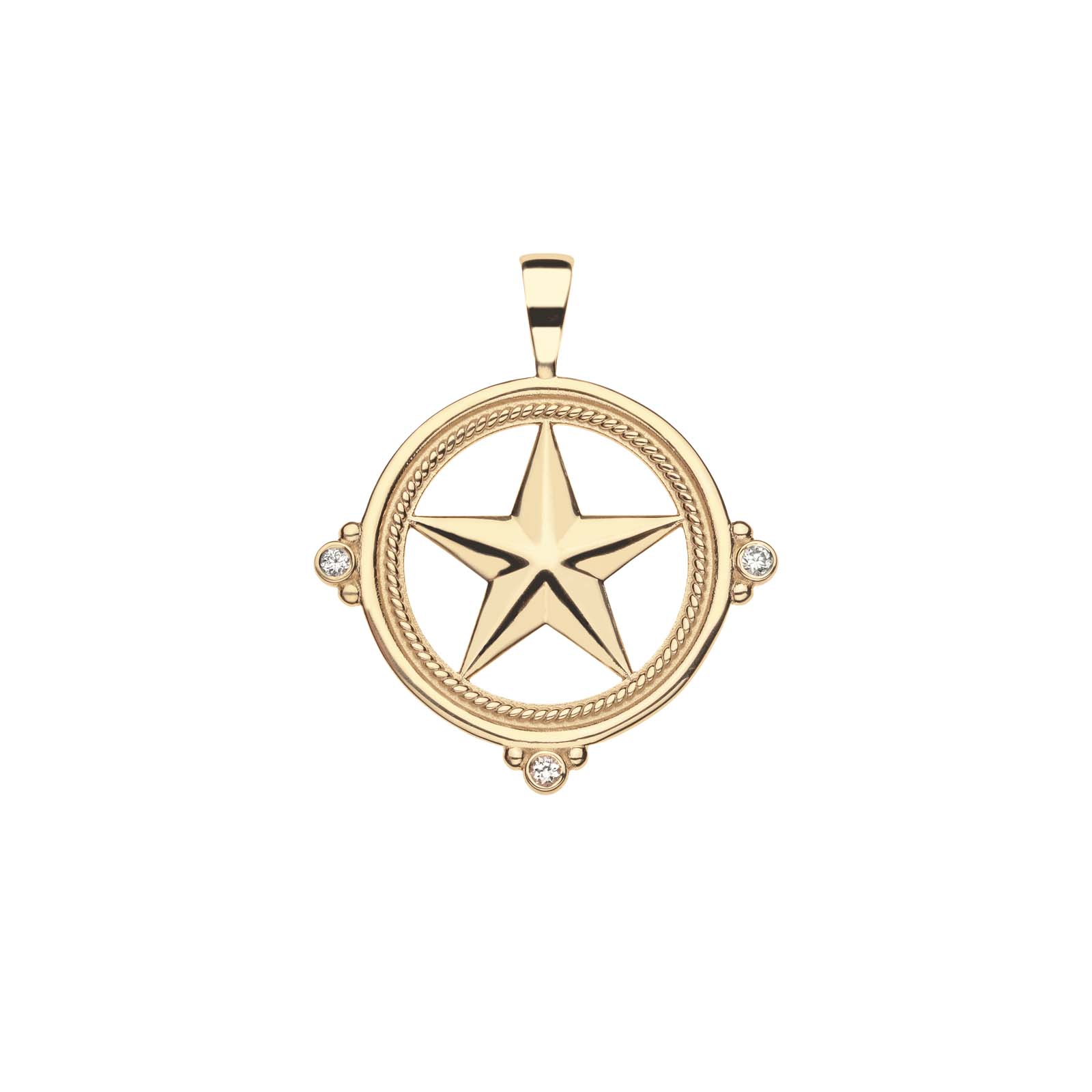 TEXAS JW Star Cutout Pendant in Solid Gold