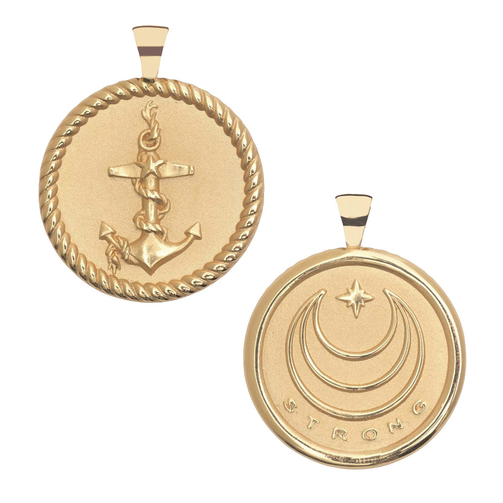 STRONG JW Original Pendant Coin (Anchor) in Solid Gold