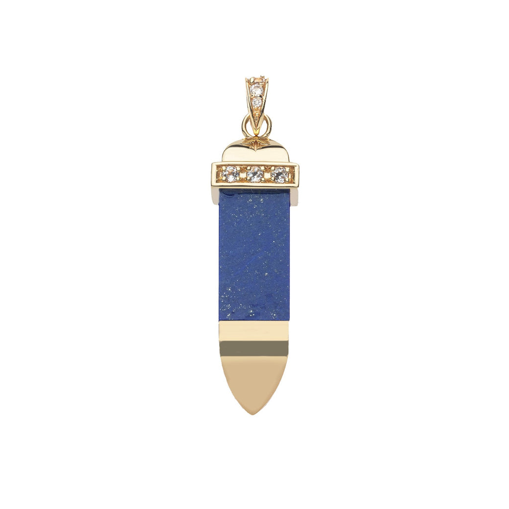 STRONG Lapis Carved Sun Ray Pendant