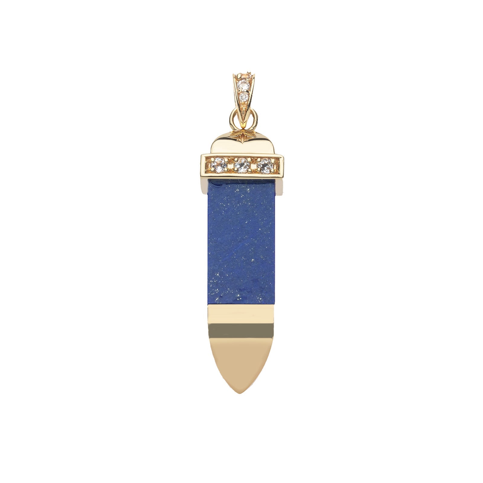 STRONG Lapis Carved Sun Ray Pendant