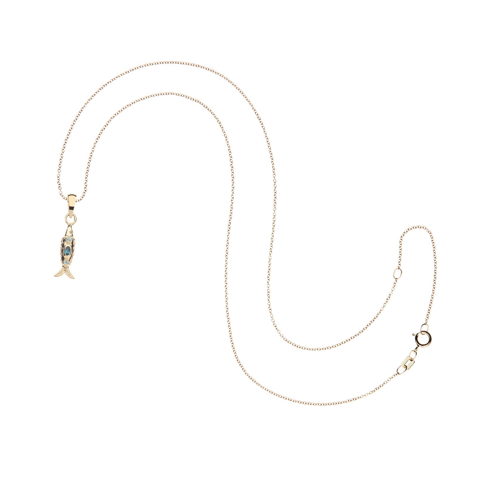 STRONG Shiny Scales Pendant in Solid Gold