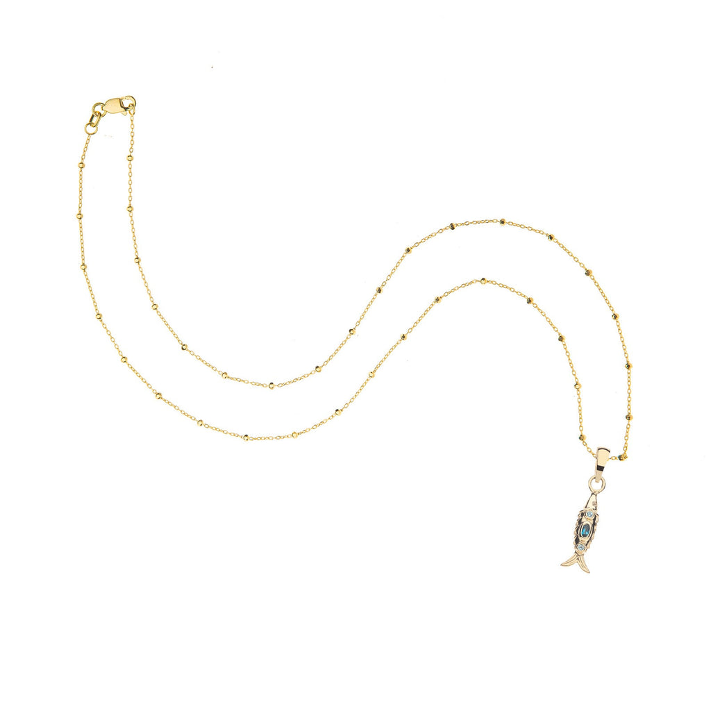 STRONG Shiny Scales Pendant in Solid Gold