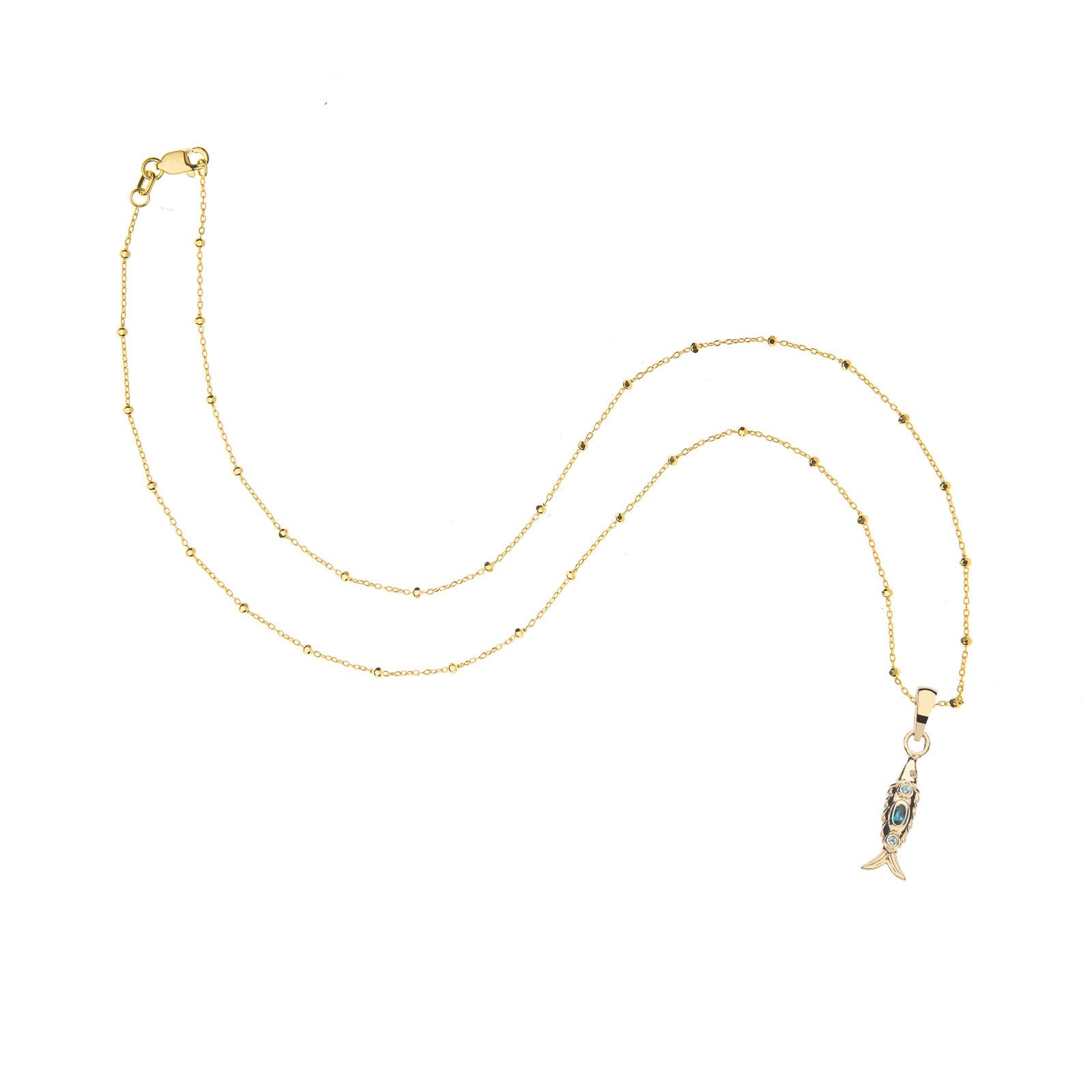 STRONG Shiny Scales Pendant in Solid Gold