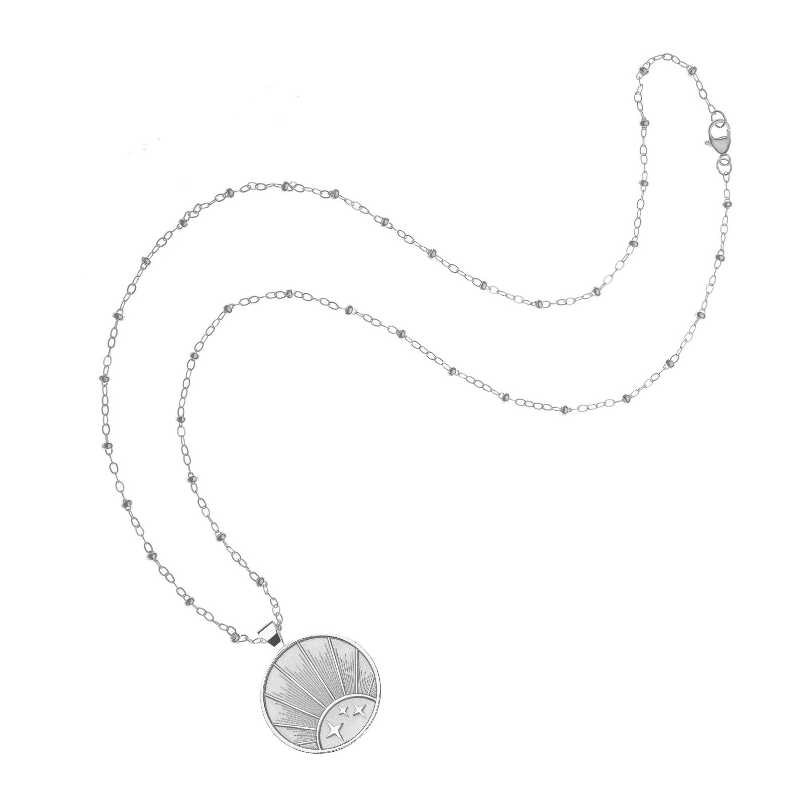 STRONG JW Small Pendant Coin (Rising Sun) in Silver